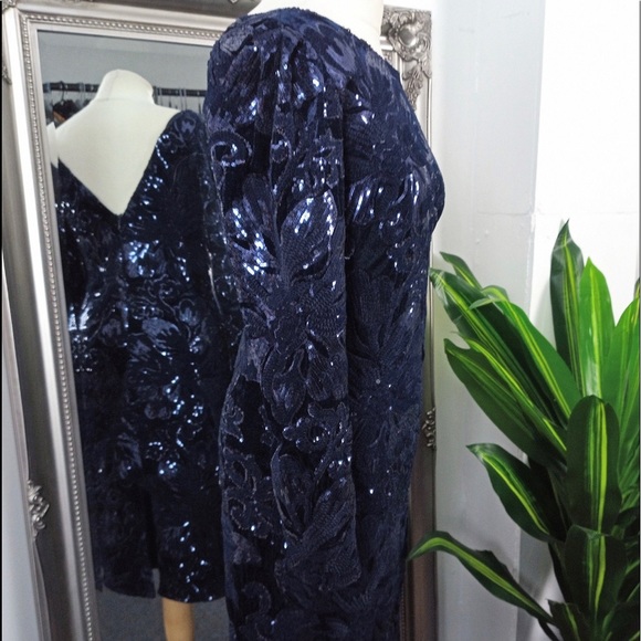 Dresses & Skirts - Blue Dress  Sequin Dress  Sequinned Dress  Beaded Dress  Embellished Dress